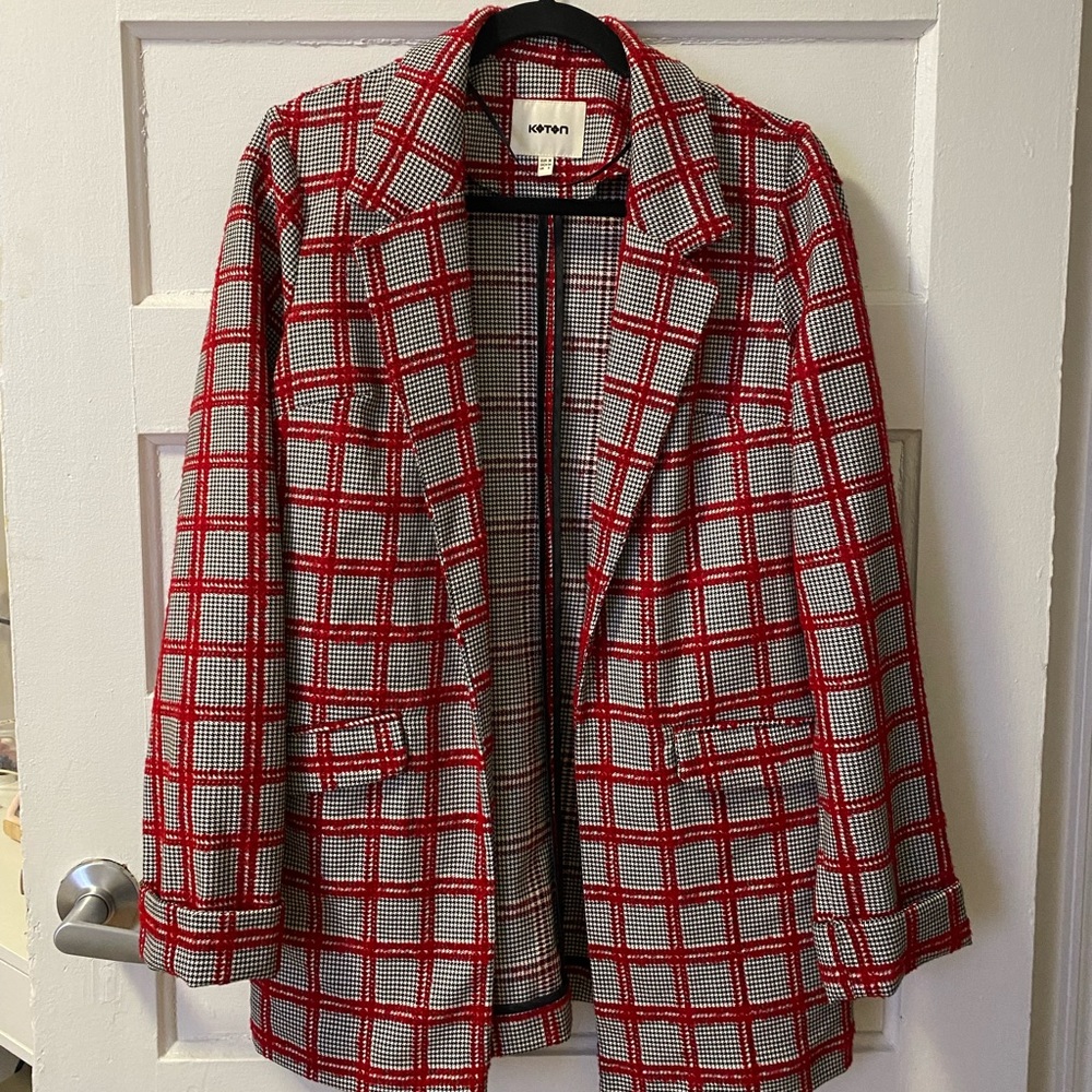 Womens Plaid Blazer US6